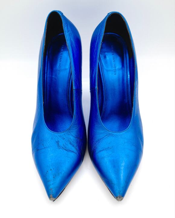Balenciaga Shoes - Balanciaga Blue Metallic Pumps 38.5